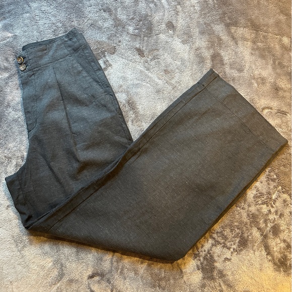 Marine Layer Charcoal Grey High Waisted Wide Leg Pants Sz. 4 neutral trouser - Picture 4 of 11